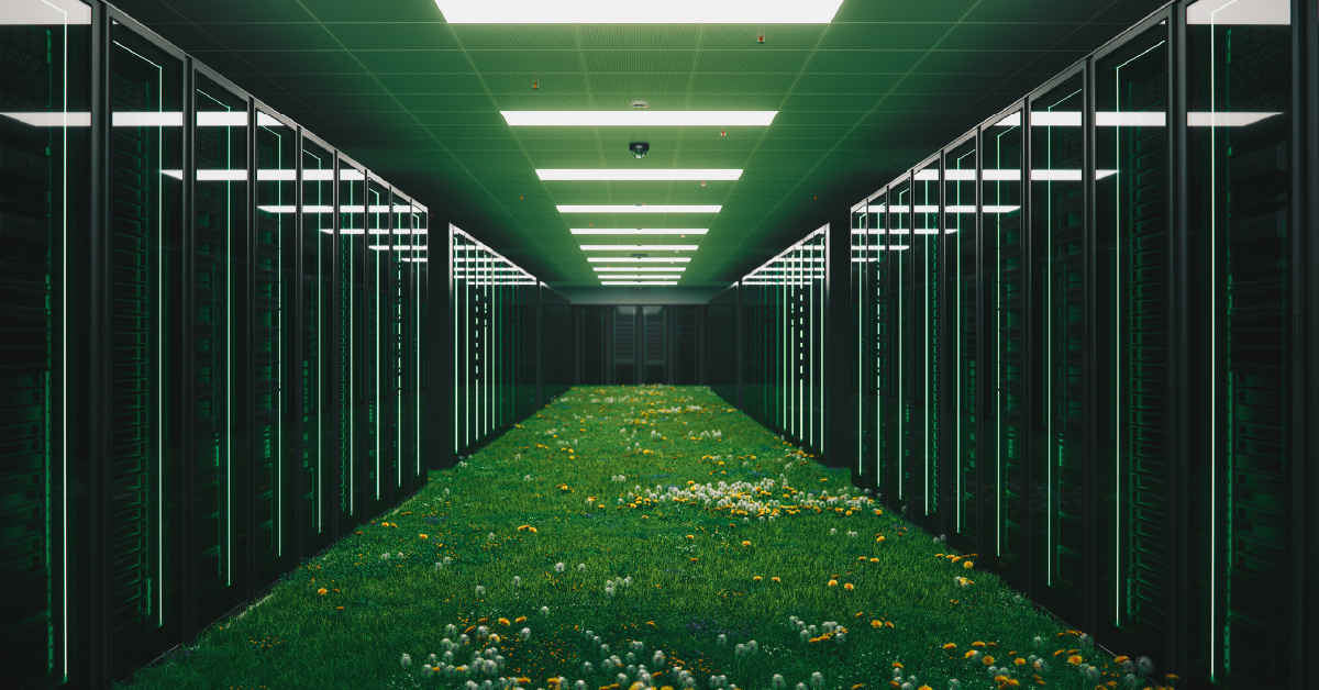 A modern "green" data center uses renewable energy sources, cooling technologies, and more. 