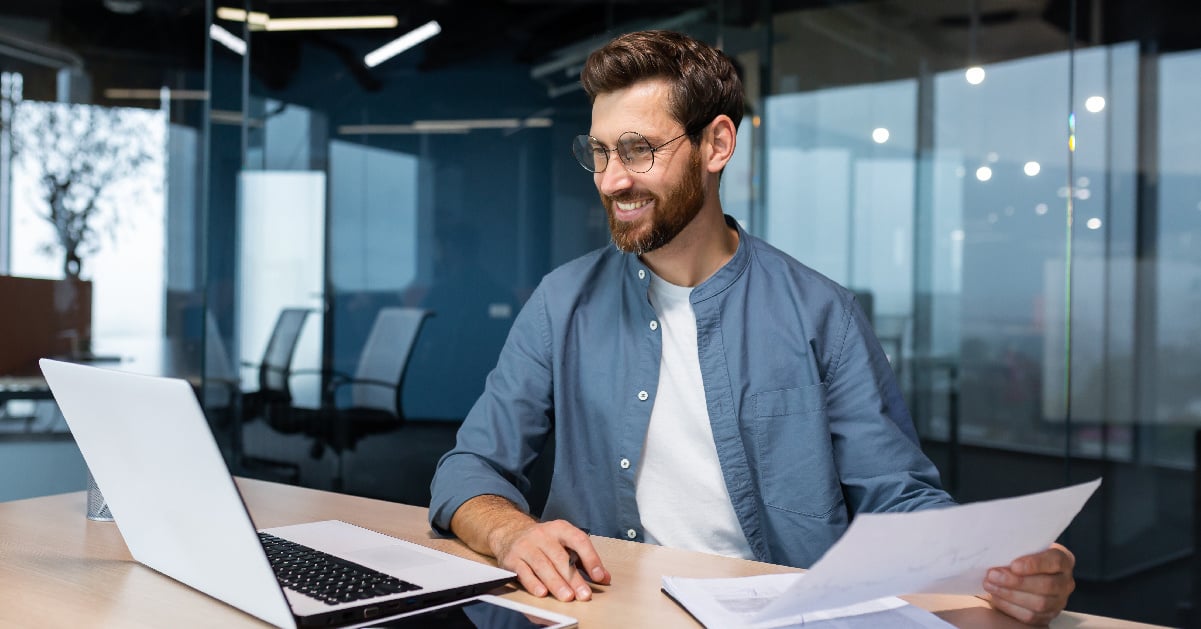 man-working-with-documents