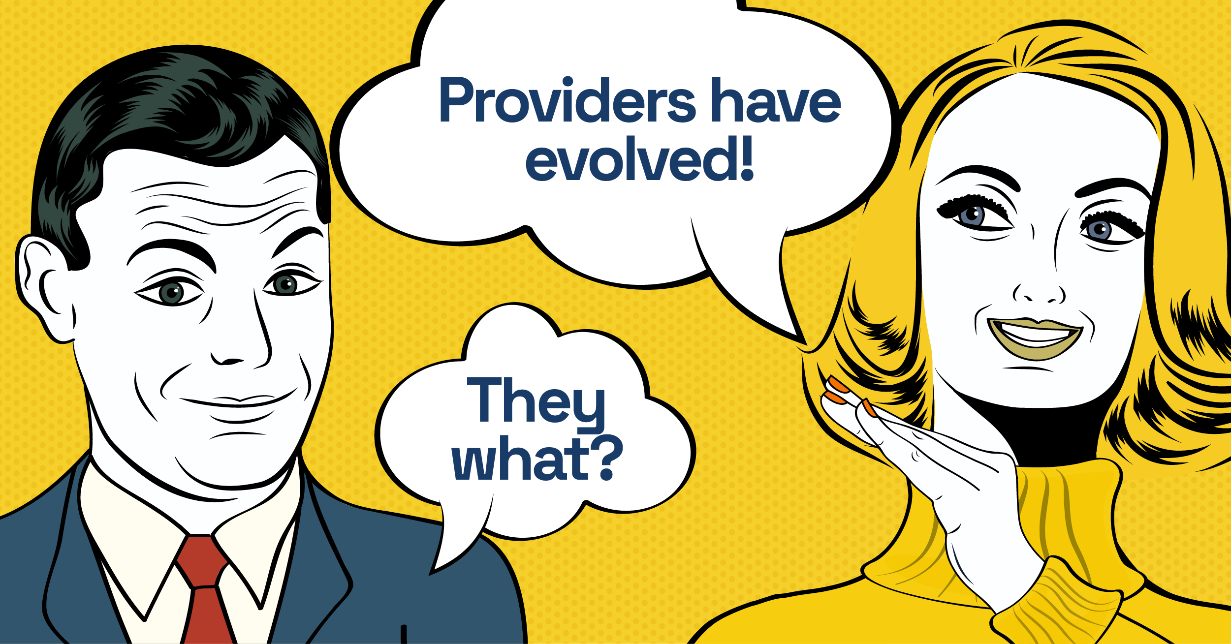 A comic book-style female employee explains to her colleagues that cloud security providers have come a long way.