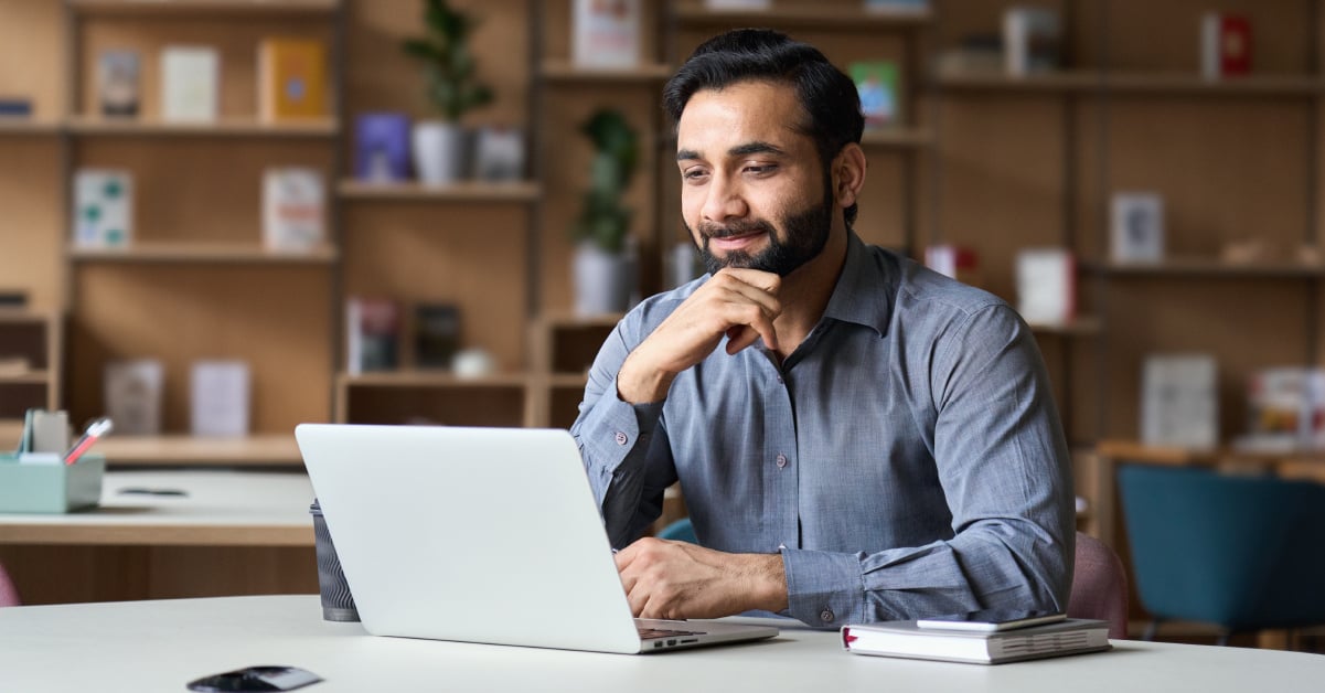 small business owner using computer